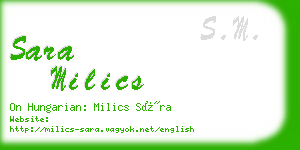 sara milics business card